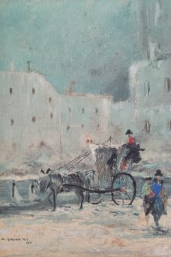 Title: Donkey cart
Year: 1971
Original Size: w40 cm x h50 cm
Technique: Oil Painting