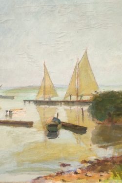 Port of Balaton, 
Year: 1949, 
Original size: w65cm x h55 cm, 
Technique: Oil Painting